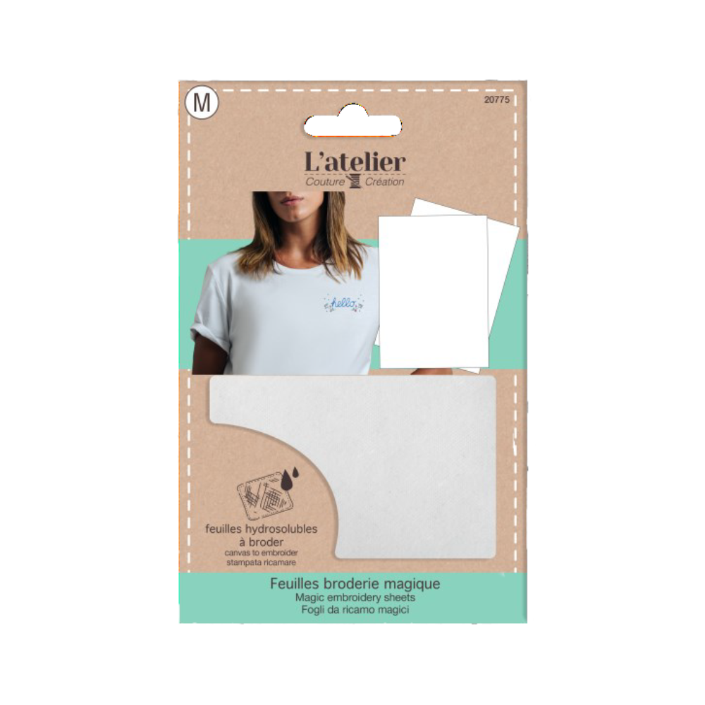 4 Feuilles Papier Magique Broderie Hydrosoluble – Stabilisateur Collant Pour Machine Et Couture Main – Motifs Fleurs, Feuilles